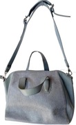 Topshop duża pojemna torebka torba na ramię/ręki A4 szaro niebieska