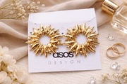 ASOS Design – Duże kolczyki wkrętki w kształcie słońca