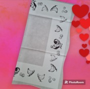 Wielkanocny świąteczny szary obrus serweta NOWY kogut kura pisanka 75x75 cm