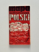 Mapa samochodowa Polski - PRL - retro, vintage