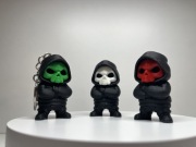 Zestaw breloków czaszka 3D 3 sztuki kolorowe figurki PLA prezent