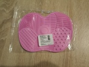 Mata silikonowa do czyszczenia pędzli, różowa