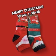10 par Skarpety skarpetki świąteczne MERRY CHRISTMAS r. 35-38 Bixtra