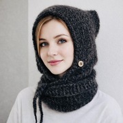 Balaclava kominiarka kaptur zamiast czapki merino alpaca jedwab