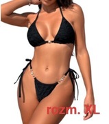 Bikini czarne XL 42 strój kąpielowy dwuczęściowy czarny 