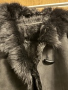 Kożuszek damski czarny, skóra naturalna