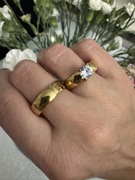 Pierścionek z obrączką cyrkonią Rozm 19 