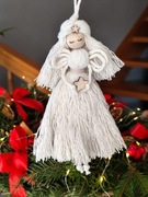 Makramowy ANIOŁ ANIOŁEK prezent dekoracja ozdoba swiateczna