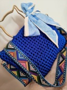 Chabrowa listonoszka torebka złote uszy