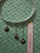 Piękna kolia srebrna z prlu 