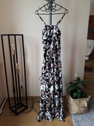 Długa sukienka na ramiączkach w kwiaty z falbaną maxi rozmiar S/M nowa