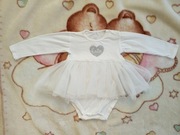 Białe body tiulowa spódniczka Cool Club 92 serce jak nowe