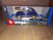 Fiat 500L 1968 niebieski granatowy model samochodu BBurago 1/18 1:18 metal
