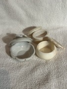 Zestaw 3 Szkatułek Puzderek Vintage – Porcelana Róża, Alabaster