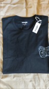 Wrangler czarny t-shirt rozm XL jak XXL stylizowane szare logo 