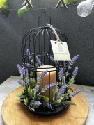 Klatka dekoracyjna – ręcznie wykonana, lampion, świecznik, styl loft, boho