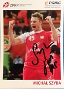 karta piłkarz ręczny Michał Szyba z autografem