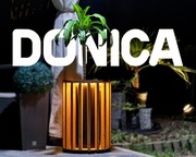 Nowoczesna Donica z Dębowych Lameli 2w1 z LED – 51 cm, Elegancki Design