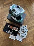 Kask Fox Proframe Teal M gogle Stoprocent komplet