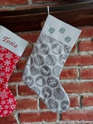 Świąteczna skarpeta z imieniem na kominek, okno, choinkę 