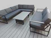 Zestaw Vonge narożnik plus sofa I stolik z regulacją poziomu.