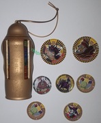 Sarkofag Metal Tazo Yu-Gi-Oh! oraz żetony z postaciami 35 szt. + 5 Shadow.