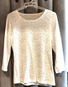 Liwi Tex Biała bluzka z rękawkiem 3/4 dekolt w łódkę r 38 / M