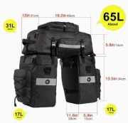 Rhinowalk 65L Torba na rower 3 w 1 Duża pojemność 