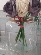 Różyczki z materiału z szkłem