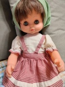 STARA LALKA CZASY PRL ORYGINALNE UBRANIA 