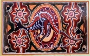 Australia. Serweta lniana, obrus, Tea Towel. Sztuka aborygeńska