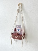 Wiszący koszyk organizer na kosmetyki, owoce, warzywa, BOHO makrama
