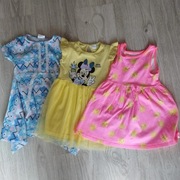 Zestaw 3 sukienek dziewczęcych rozmiar 92, F&F, Pepco, Minnie