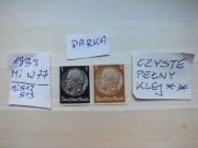 2szt. znaczki parka Mi W77 pasek Niemcy 1939r. HINDENBURG Rzesza czyste **
