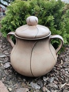 Ceramiczny garnek z pokrywką do ogrodu-wysokość 28 cm