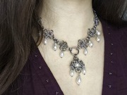 Choker / naszyjnik chainmaille z łezkami mroczny gothic dark fairycore