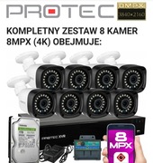Zestaw 8 kamer 8mpx wysoka rozdzielczości