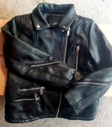 Kurtka skórzana Zara Girls 128cm ocieplana misiem