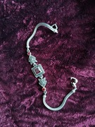 Srebrna bransoletka z markazytami cyrkonie próba 925 vintage