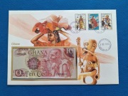 Koperta numizmatyczna z banknotem Ghana Gana 10 cedis 1978 r