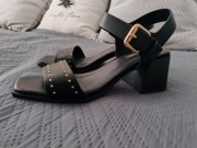 Nowe sandały czarne z paskiem niski obcas Jenny Fairy rozmiar 39