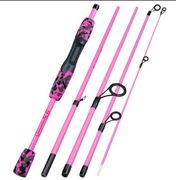 Wędka spinningowa 170 cm, 7-17g wyrzut, różowa