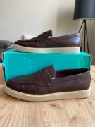 Clarks Lockford Easy Brązowe Skórzane Mokasyny Rozm. 43