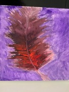 Obraz jesienny na fioletowym tle 