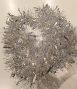 Srebrny łańcuch choinkowy - girlanda świąteczna 140 cm