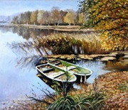 Obraz olejny Dwie Łodzie 