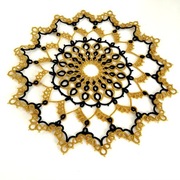 Serwetka frywolitka Słonecznik zloty 20 cm