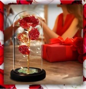CZERWONA RÓZA W SZKLE IDEALNA NA PREZENT