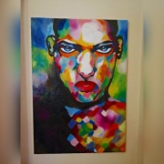 Obraz olejny abstrakcja twarz mężczyzna 100x70