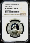 10 ZŁ 2005, MIKOŁAJ REJ   NGC PF69 UC #56